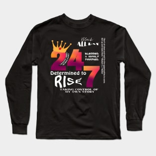 Black All Day 24/7 Slogan Graphic Long Sleeve T-Shirt